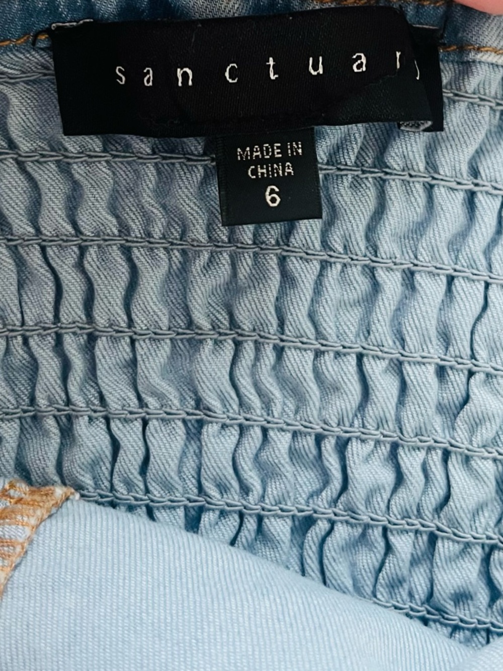 Sanctuary After Me Fitted Denim Mini Dress Open Skies Blue Size 6 - Picture 9 of 11